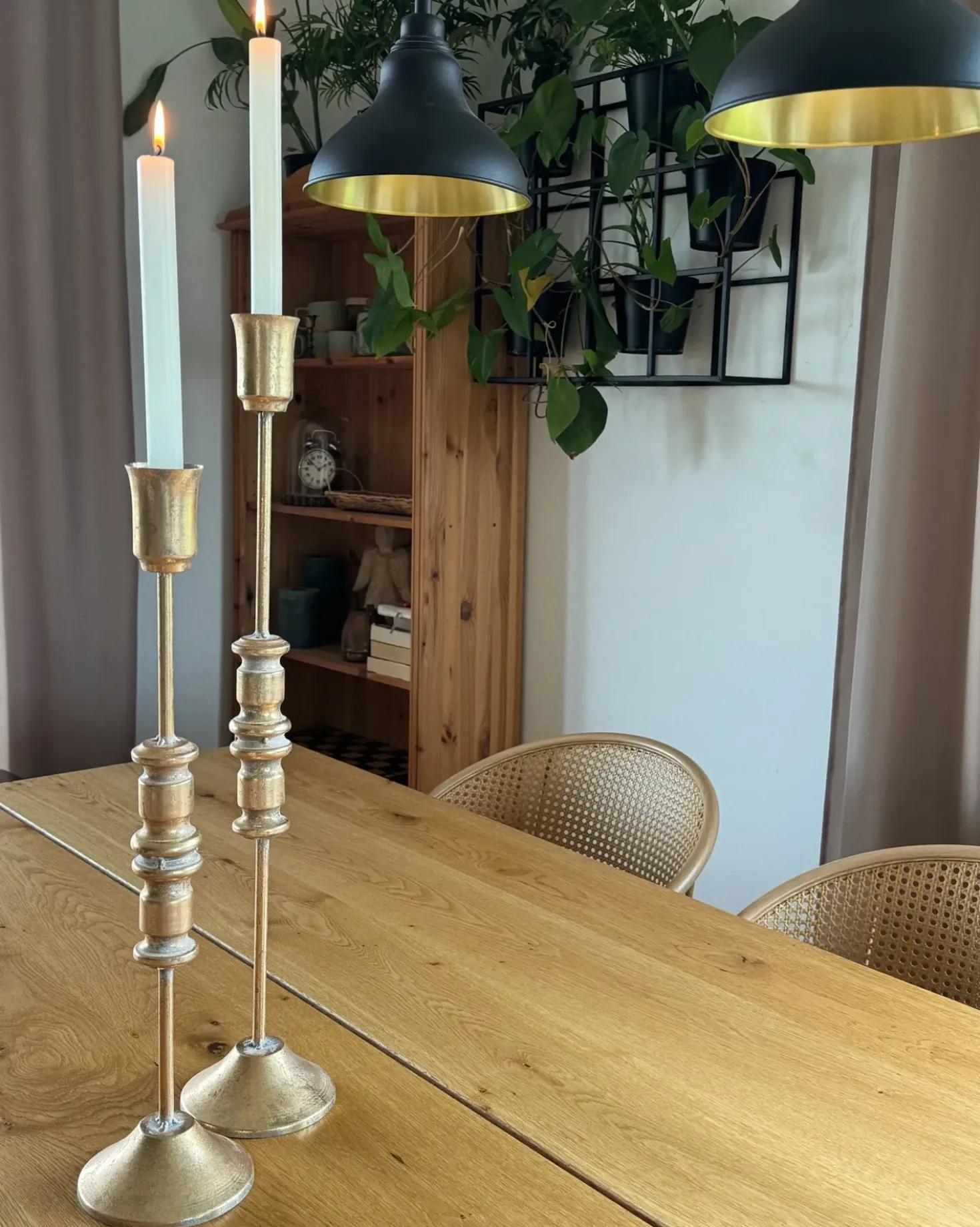 Set di 2 portacandele SALAMINA Metallo 63/49 cm Oro