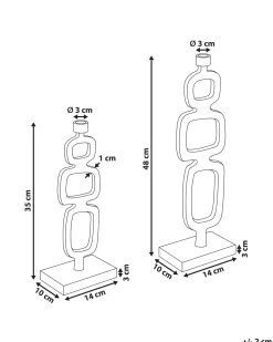 Set di 2 portacandele SIPANJE Metallo 35/48 cm Nero
