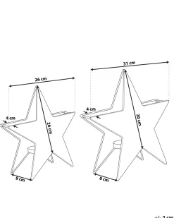 Set di 2 portacandele TORNIO Metallo 30/26 cm Argento