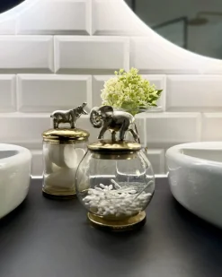 Set di 2 portagioie LAKI Vetro Oro