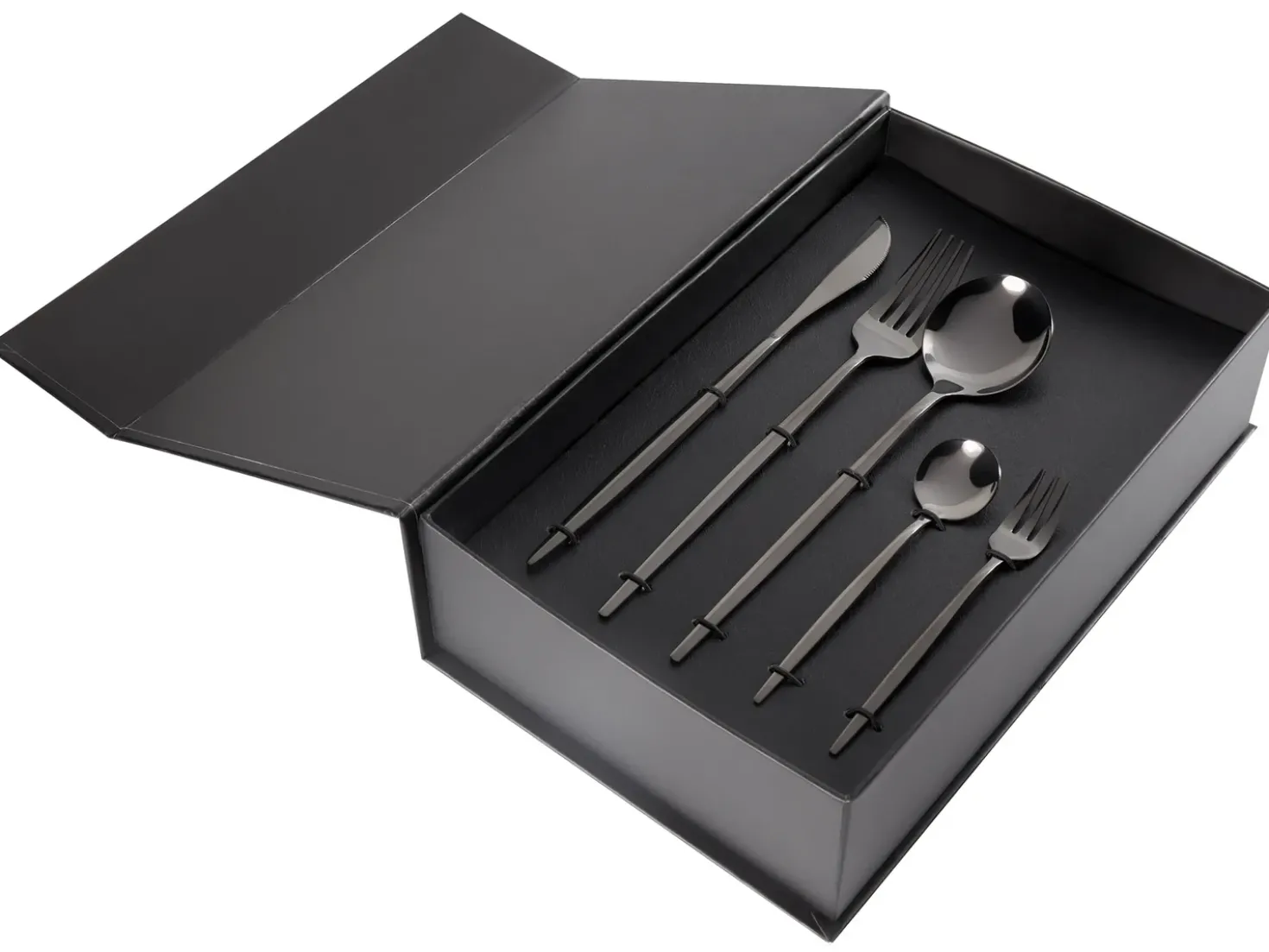 Set di 30 posate RIGATONI Nero