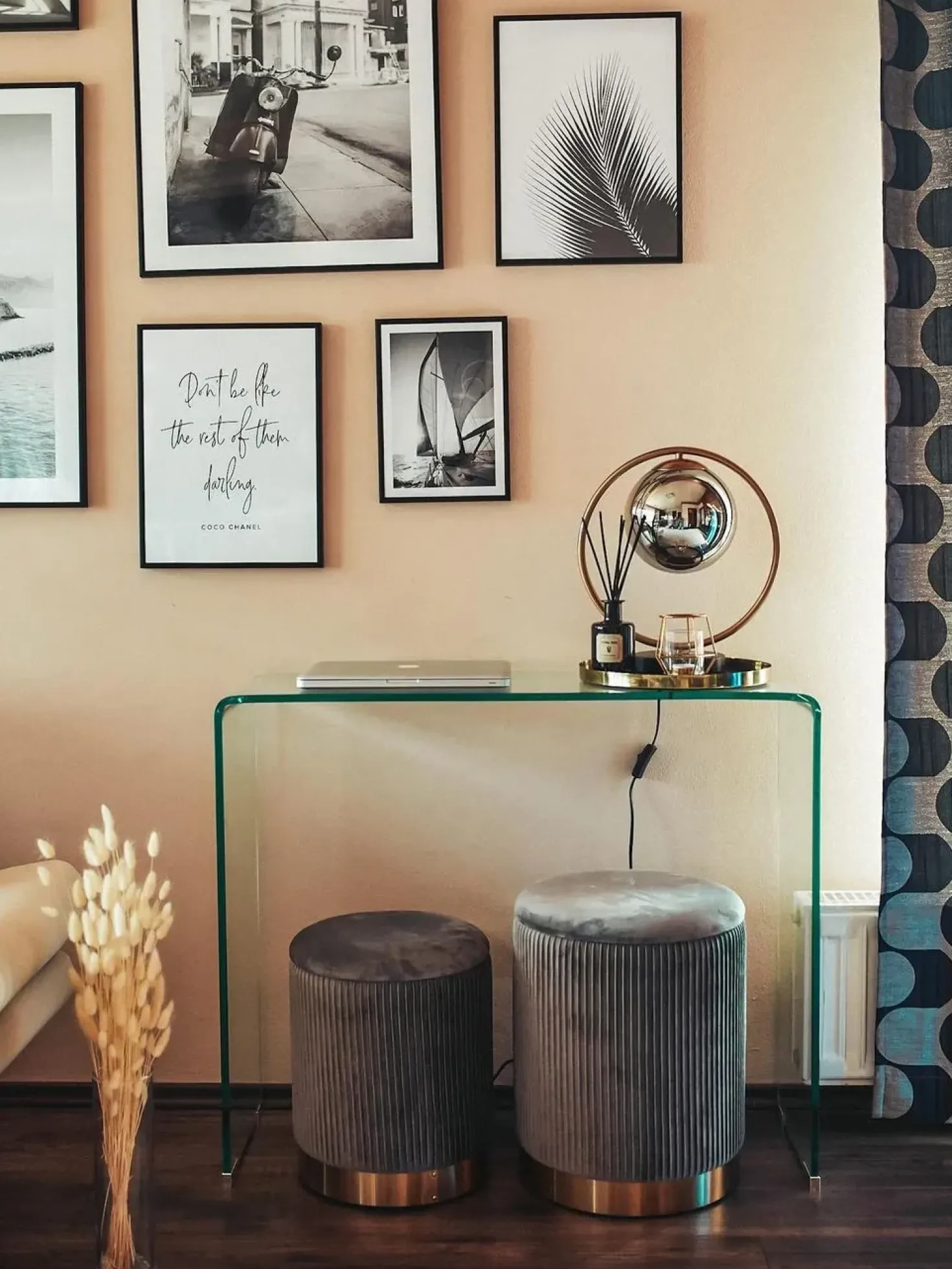 Set di 2 pouf contenitore MIRAMAR Velluto Grigio