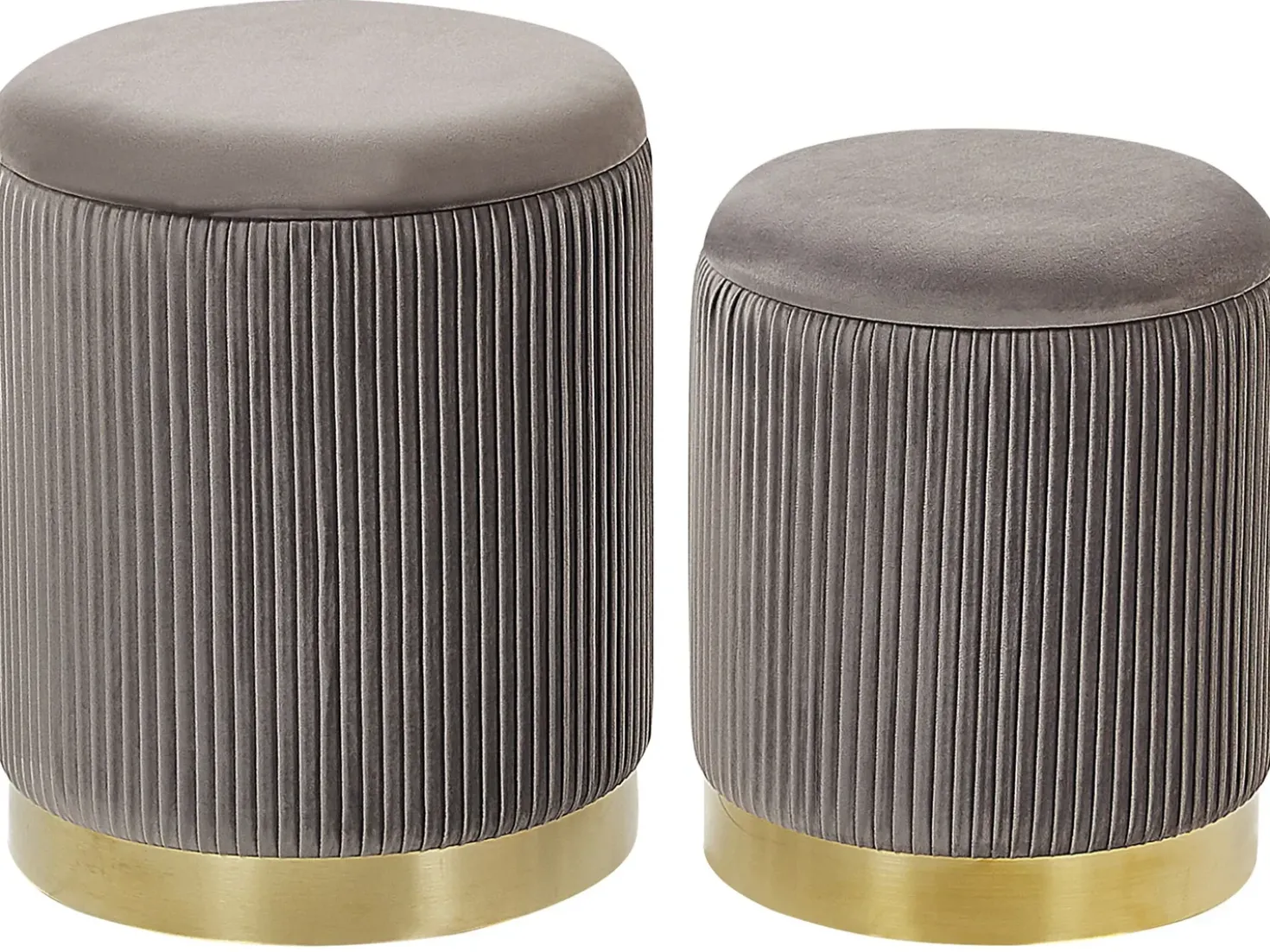 Set di 2 pouf contenitore MIRAMAR Velluto Grigio