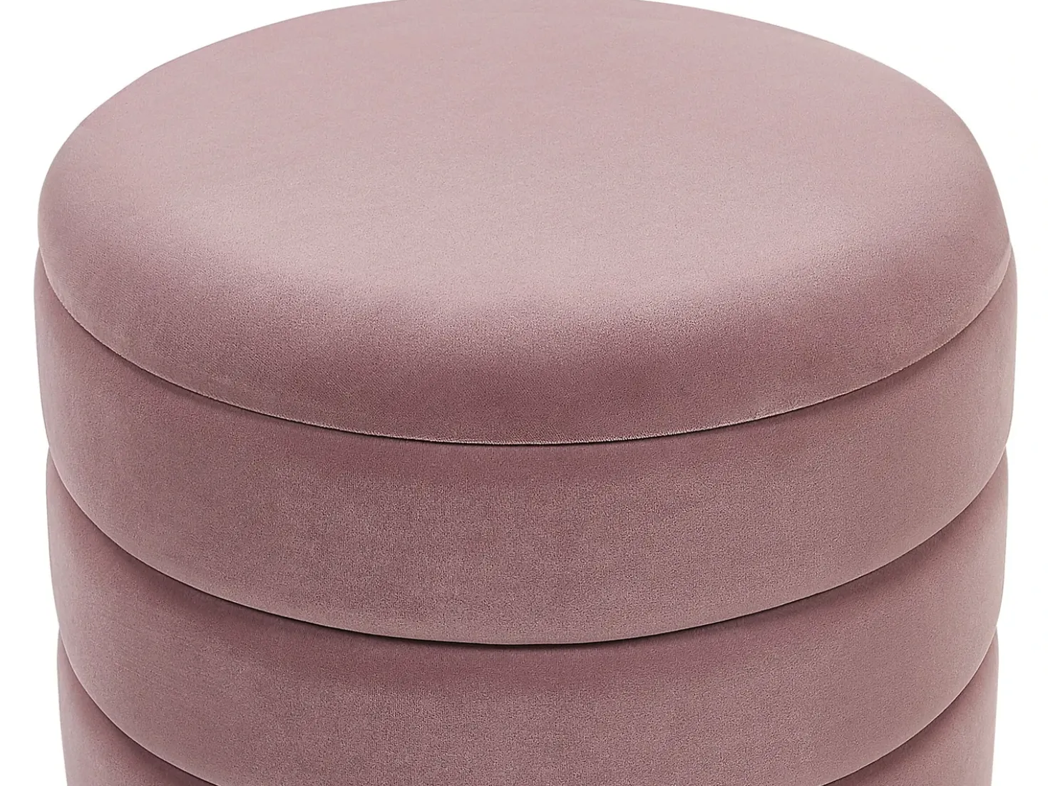 Set di 2 pouf contenitore GARLAND Velluto Rosa