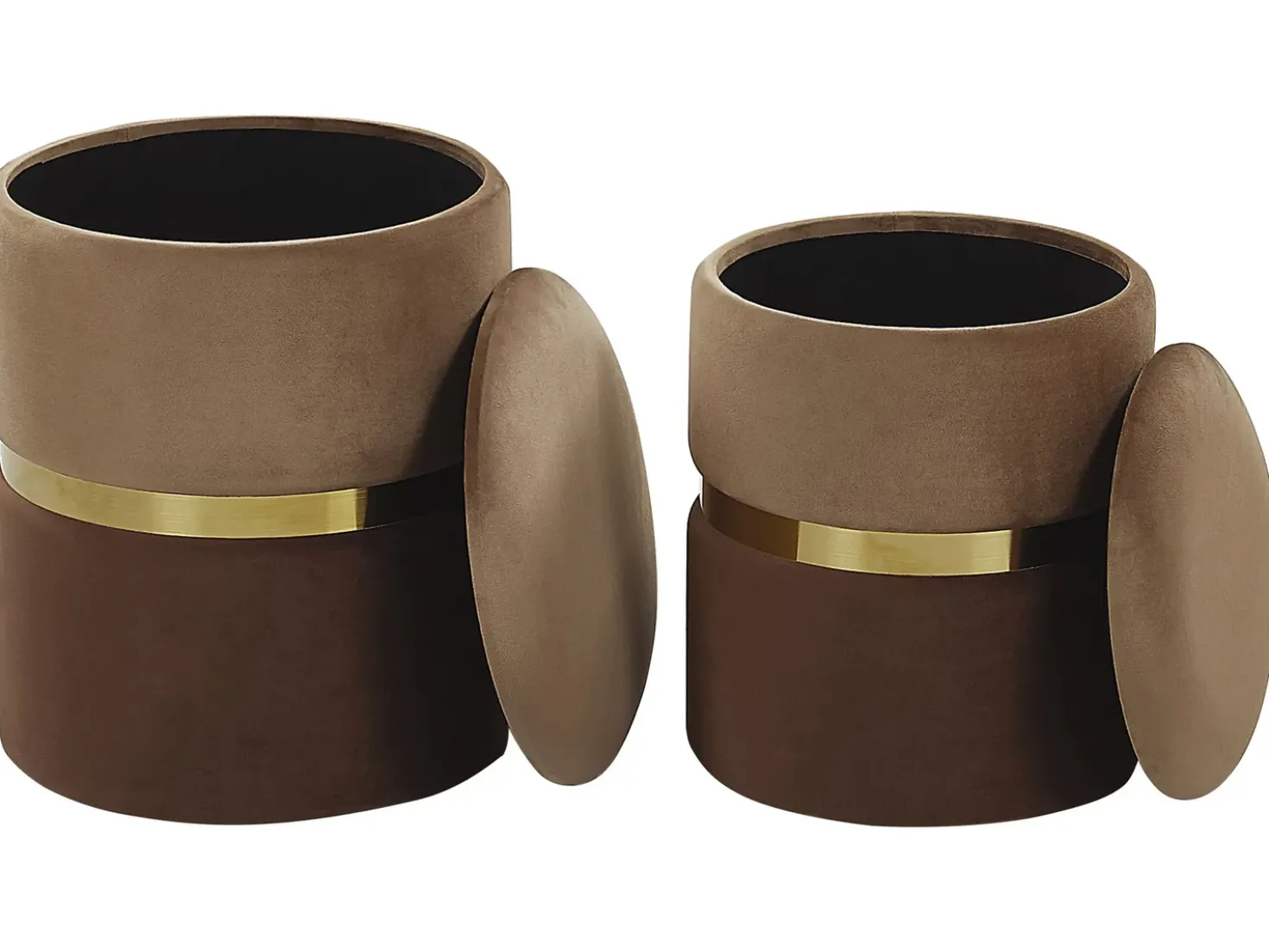 Set di 2 pouf contenitore WICHITA Velluto Marrone