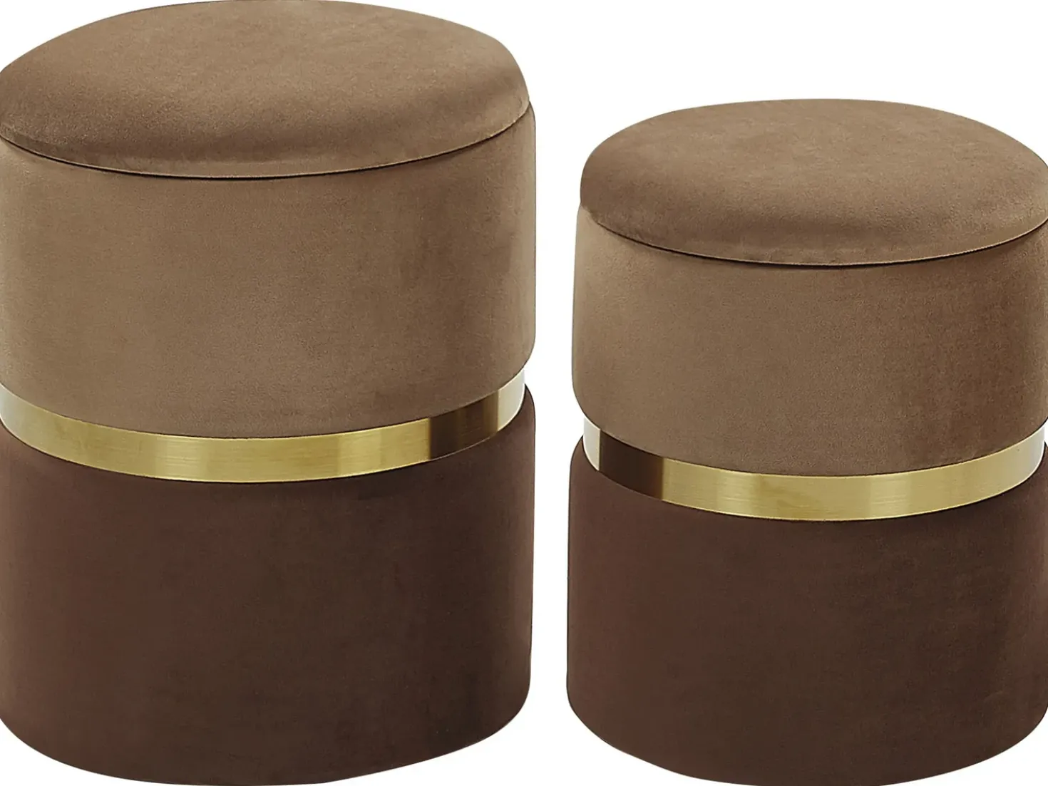 Set di 2 pouf contenitore WICHITA Velluto Marrone