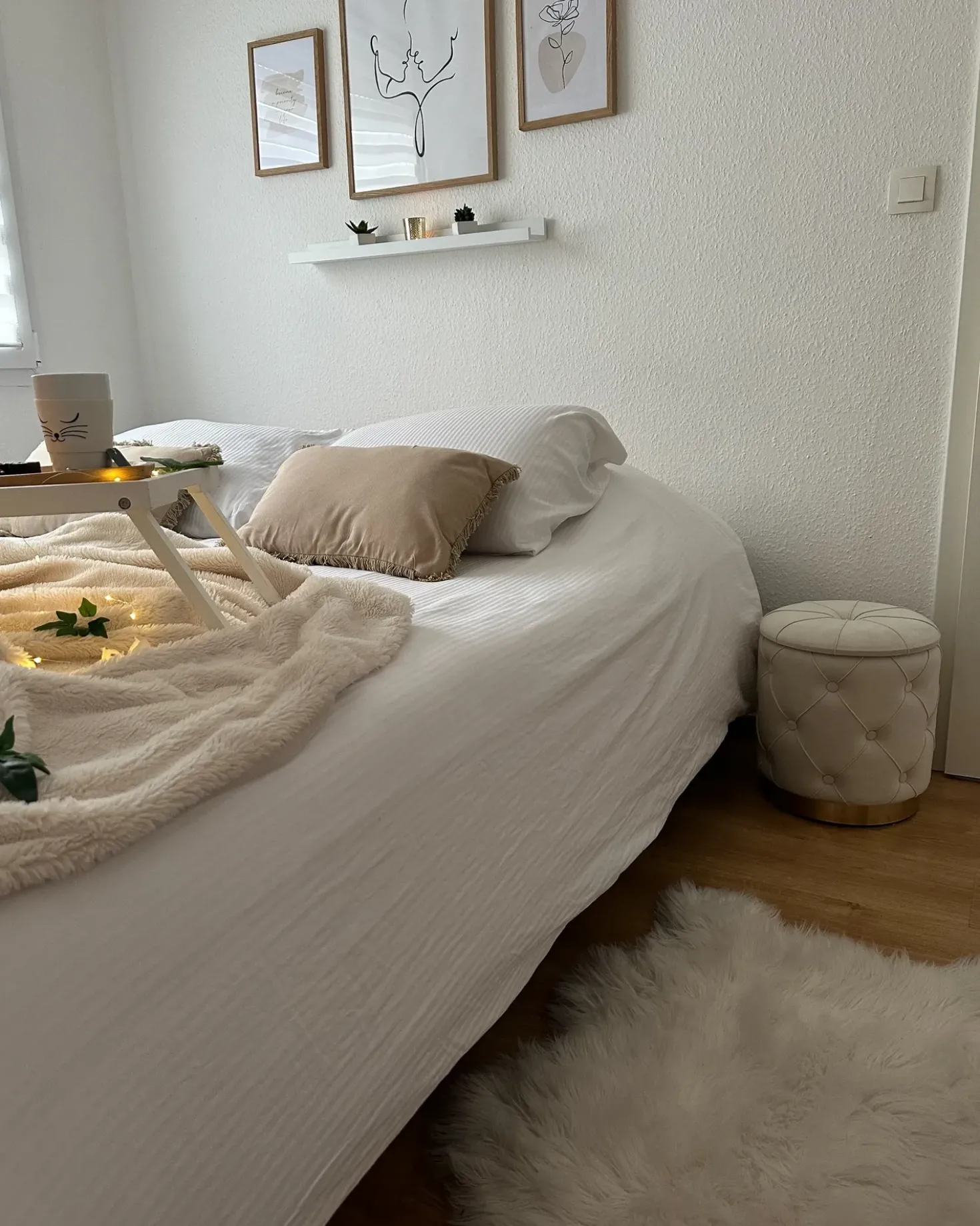 Set di 2 pouf contenitore PUEBLO Velluto Bianco