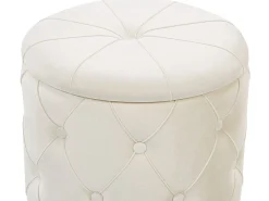 Set di 2 pouf contenitore PUEBLO Velluto Bianco
