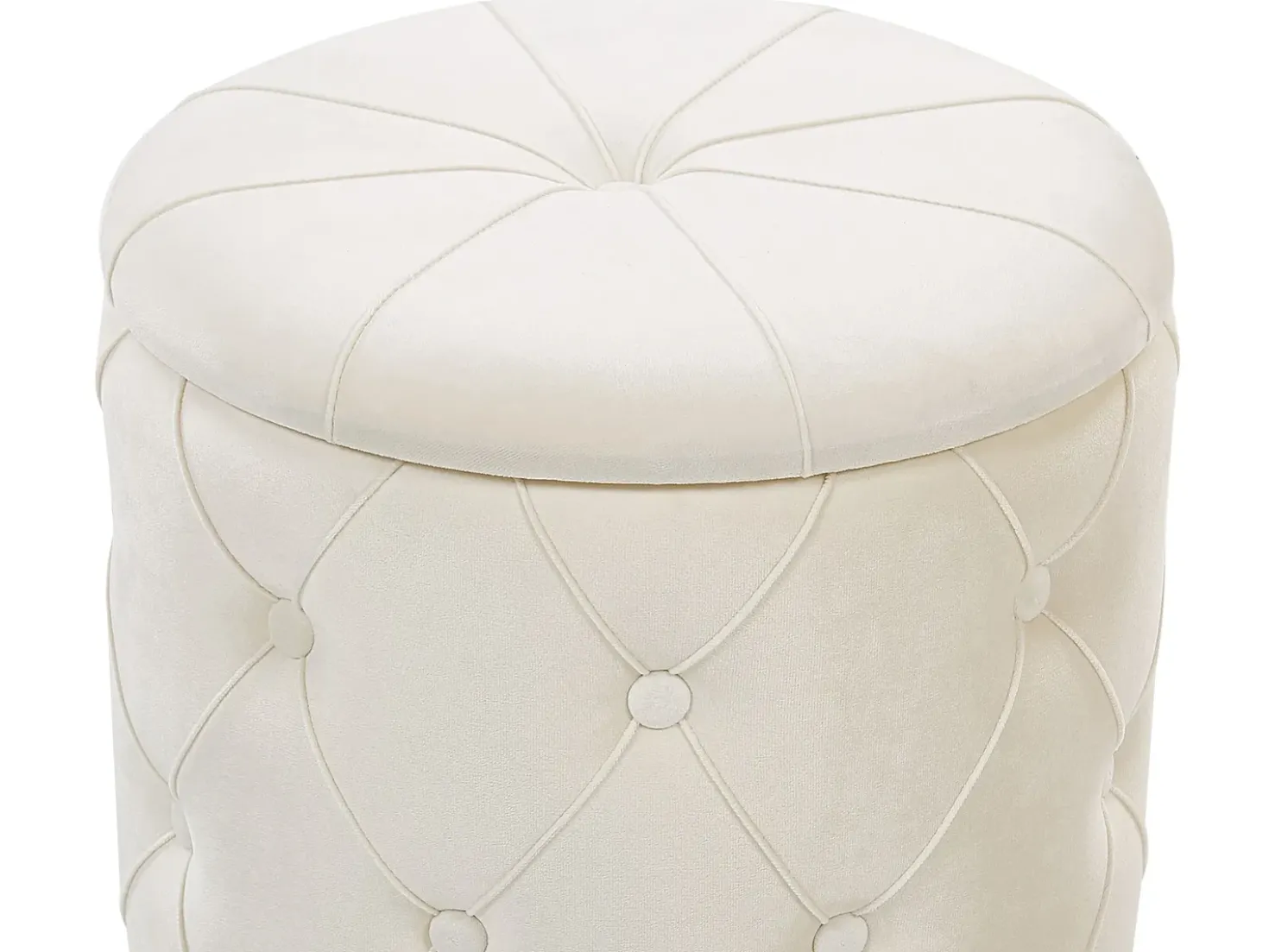 Set di 2 pouf contenitore PUEBLO Velluto Bianco
