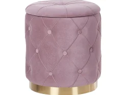 Set di 2 pouf contenitore PUEBLO Velluto Rosa