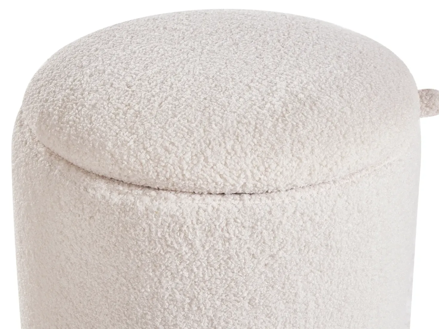 Set di 2 pouf contenitore BEREA Bouclé Bianco sporco