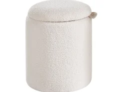 Set di 2 pouf contenitore BEREA Bouclé Bianco sporco