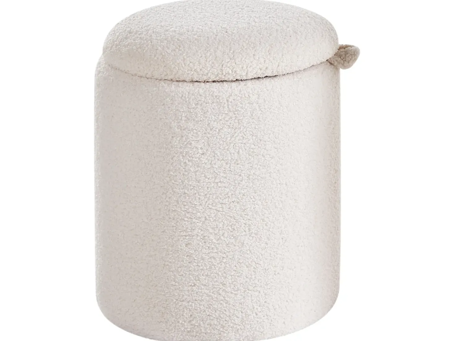 Set di 2 pouf contenitore BEREA Bouclé Bianco sporco