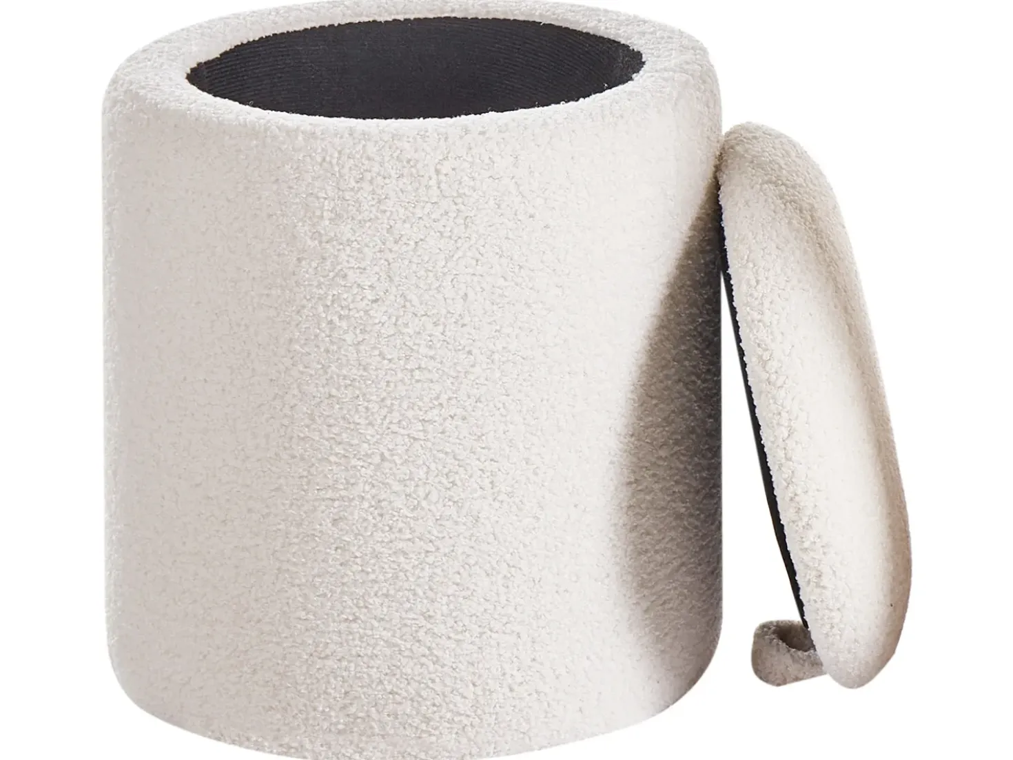 Set di 2 pouf contenitore BEREA Bouclé Bianco sporco