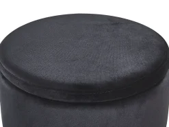 Set di 2 pouf contenitore DORIS Velluto Nero