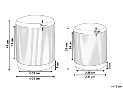 Set di 2 pouf contenitore MIRAMAR Velluto Arancione