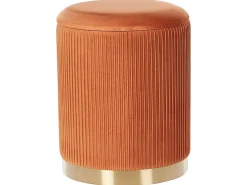 Set di 2 pouf contenitore MIRAMAR Velluto Arancione