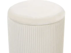 Set di 2 pouf contenitore MIRAMAR Velluto Bianco
