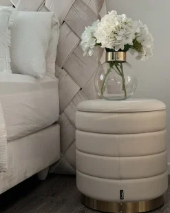 Set di 2 pouf contenitore GARLAND Velluto Beige chiaro