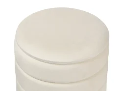 Set di 2 pouf contenitore GARLAND Velluto Beige chiaro