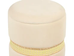 Set di 2 pouf contenitore MEDFORD Velluto Beige chiaro