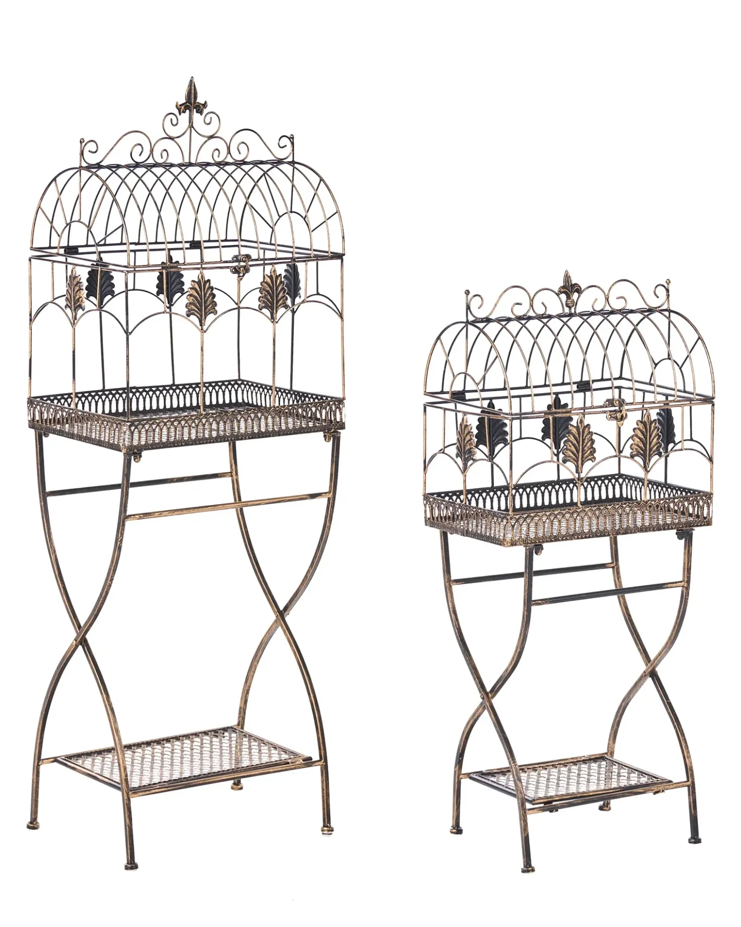 Set di 2 scaffali SICILY Metallo 43/37 cm 30/27 cm Nero