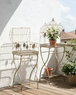 Set di 2 scaffali SICILY Metallo 43/37 cm 30/27 cm Nero