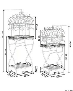 Set di 2 scaffali SICILY Metallo 43/37 cm 30/27 cm Nero