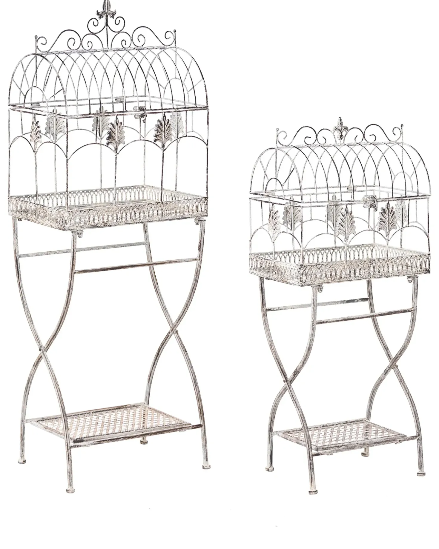 Set di 2 scaffali SICILY Metallo 43/37 cm 30/27 cm Grigio
