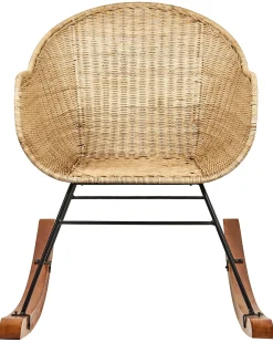 Set di 2 sedie a dondolo LAVINIO Rattan Naturale