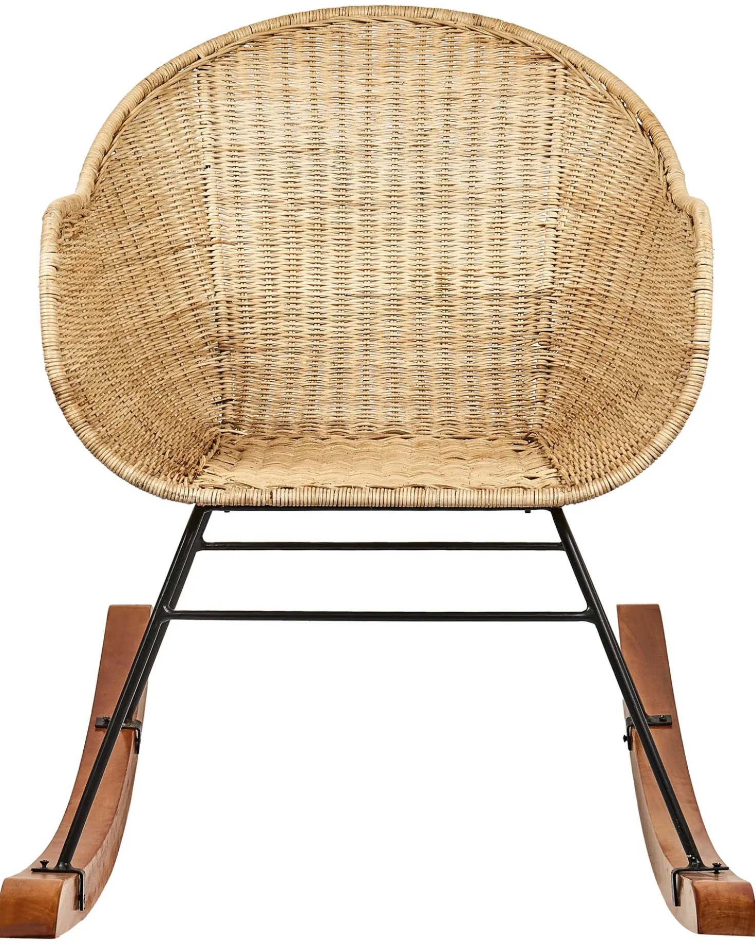 Set di 2 sedie a dondolo LAVINIO Rattan Naturale