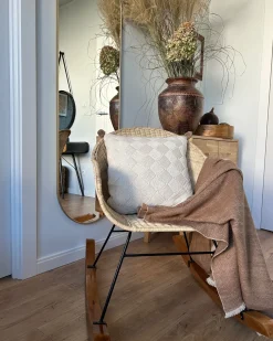 Set di 2 sedie a dondolo LAVINIO Rattan Naturale