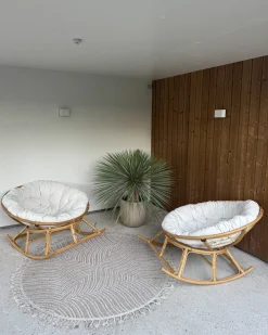 Set di 2 sedie a dondolo ORVIETO Rattan Naturale