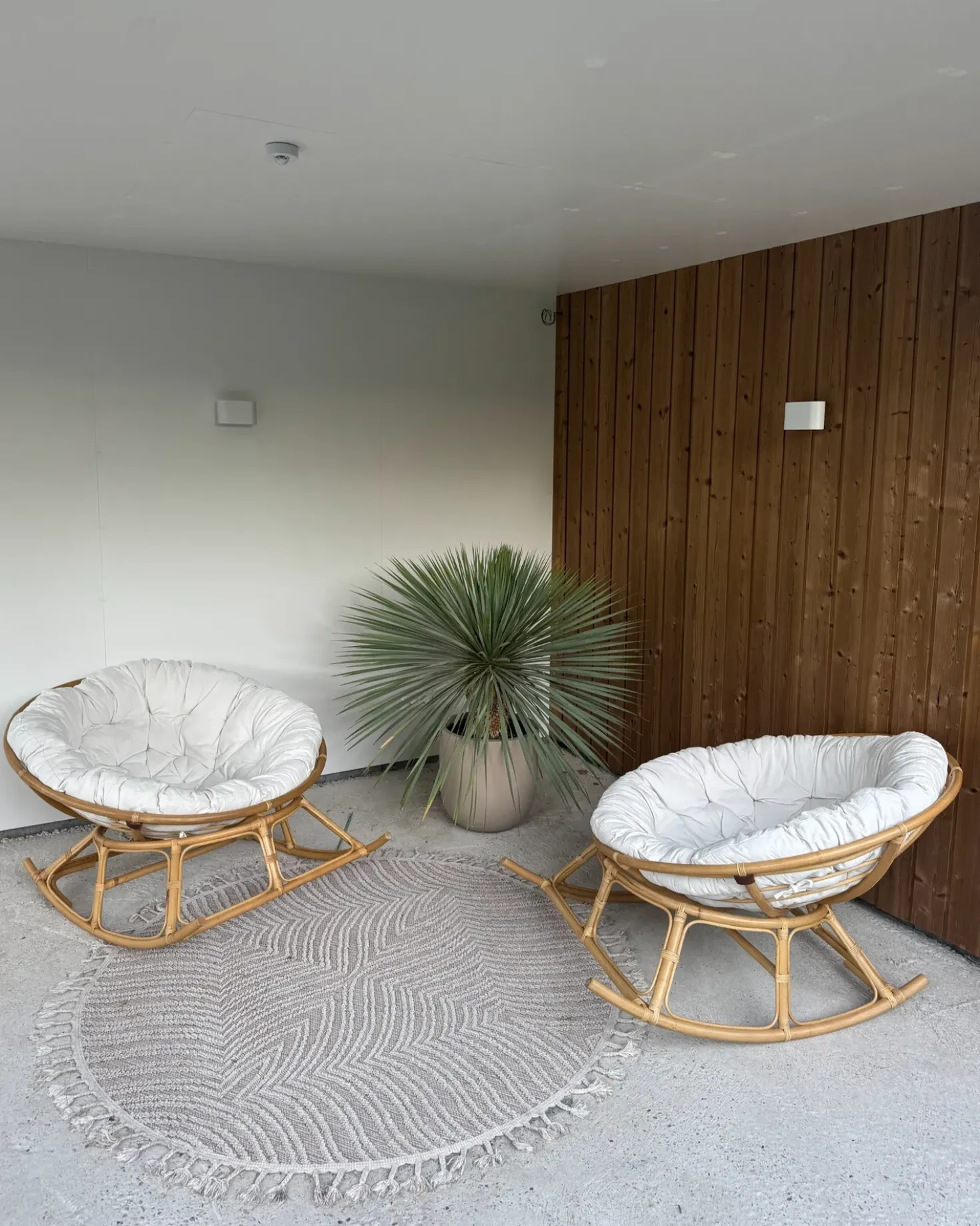 Set di 2 sedie a dondolo ORVIETO Rattan Naturale