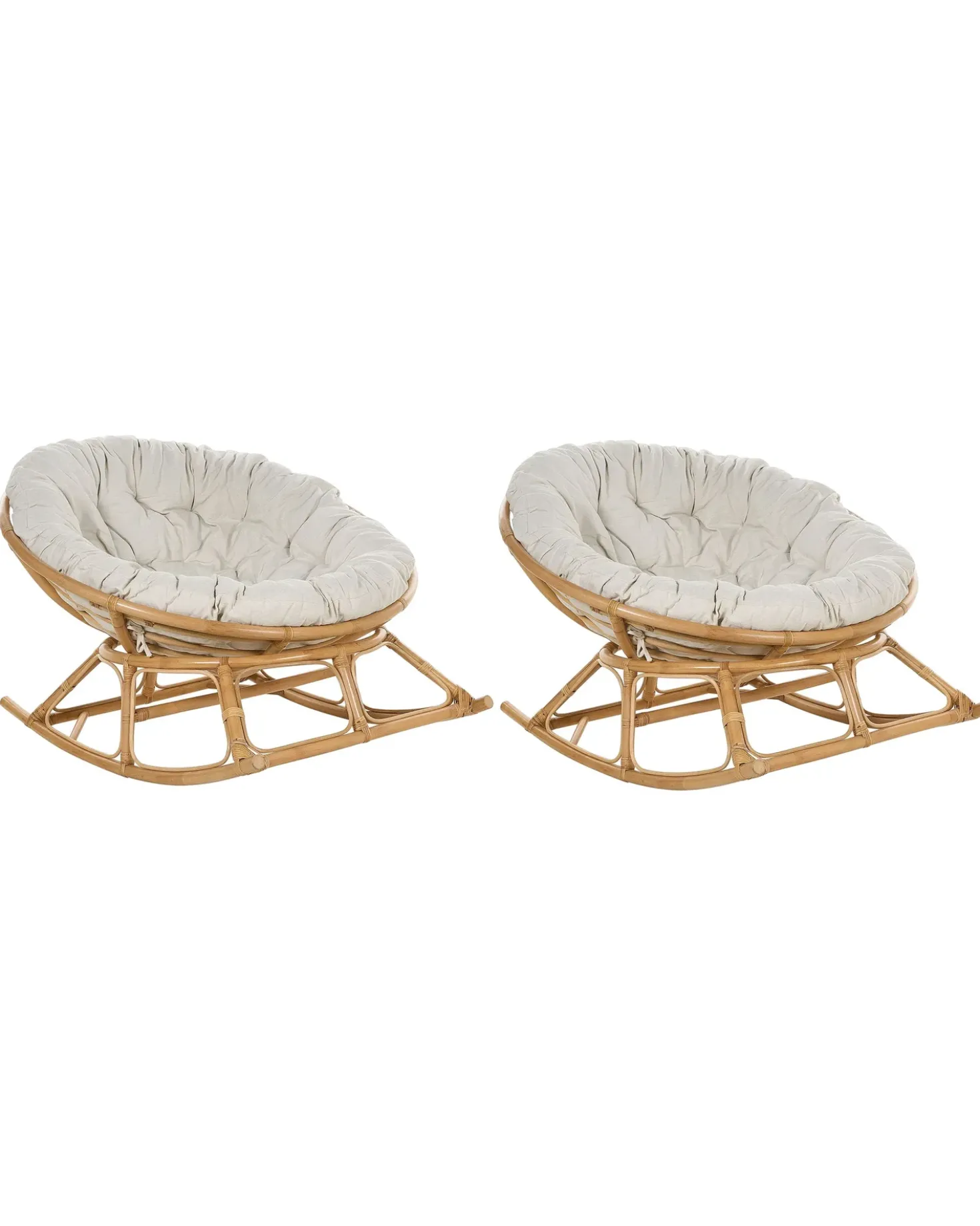 Set di 2 sedie a dondolo ORVIETO Rattan Naturale