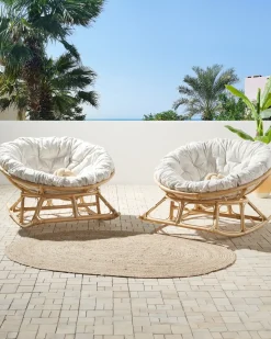 Set di 2 sedie a dondolo ORVIETO Rattan Naturale