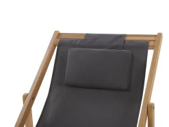 Set di 2 sedie a sdraio pieghevoli AVELLINO con Tessuti di Ricambio Legno d'acacia Marrone scuro