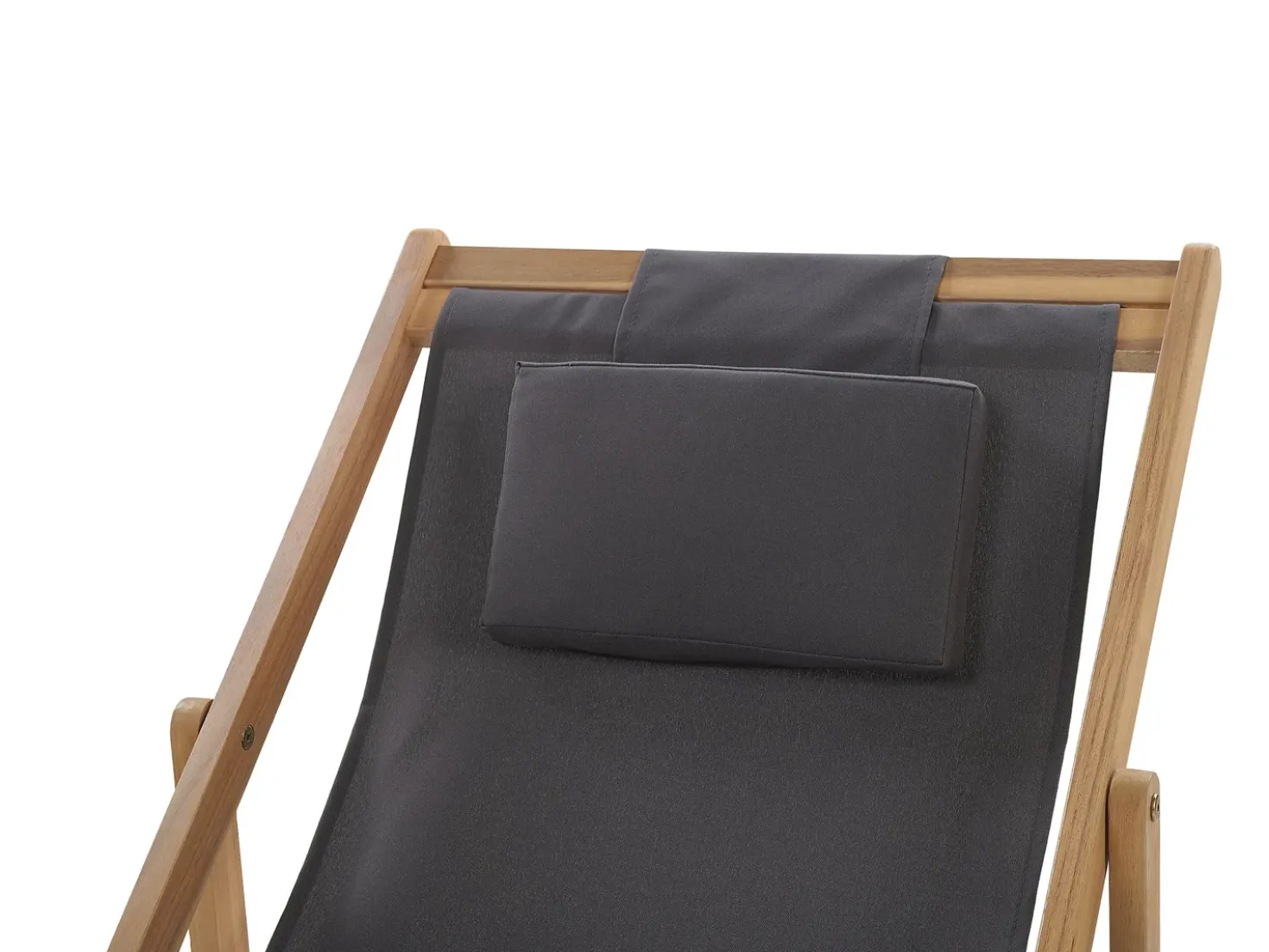 Set di 2 sedie a sdraio pieghevoli AVELLINO con Tessuti di Ricambio Legno d'acacia Marrone scuro