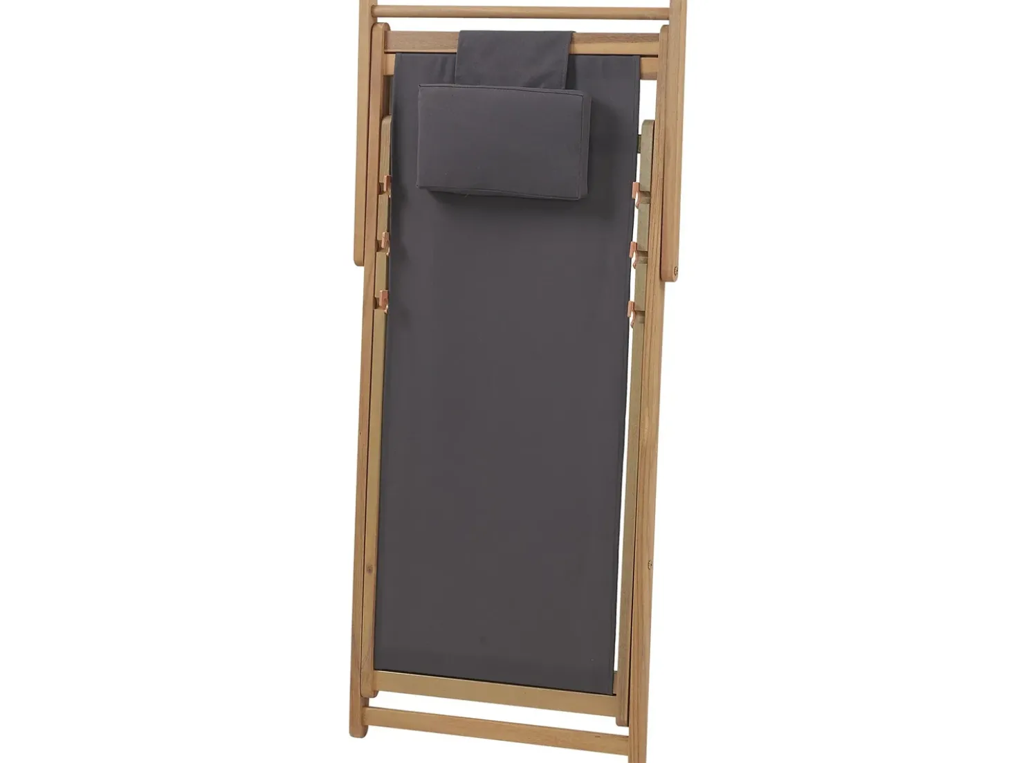 Set di 2 sedie a sdraio pieghevoli AVELLINO con Tessuti di Ricambio Legno d'acacia Marrone scuro