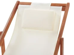 Set di 2 sedie a sdraio pieghevoli AVELLINO con Tessuti di Ricambio Legno d'acacia Marrone scuro