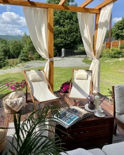 Set di 2 sedie a sdraio pieghevoli AVELLINO con Tessuti di Ricambio Legno d'acacia Marrone scuro