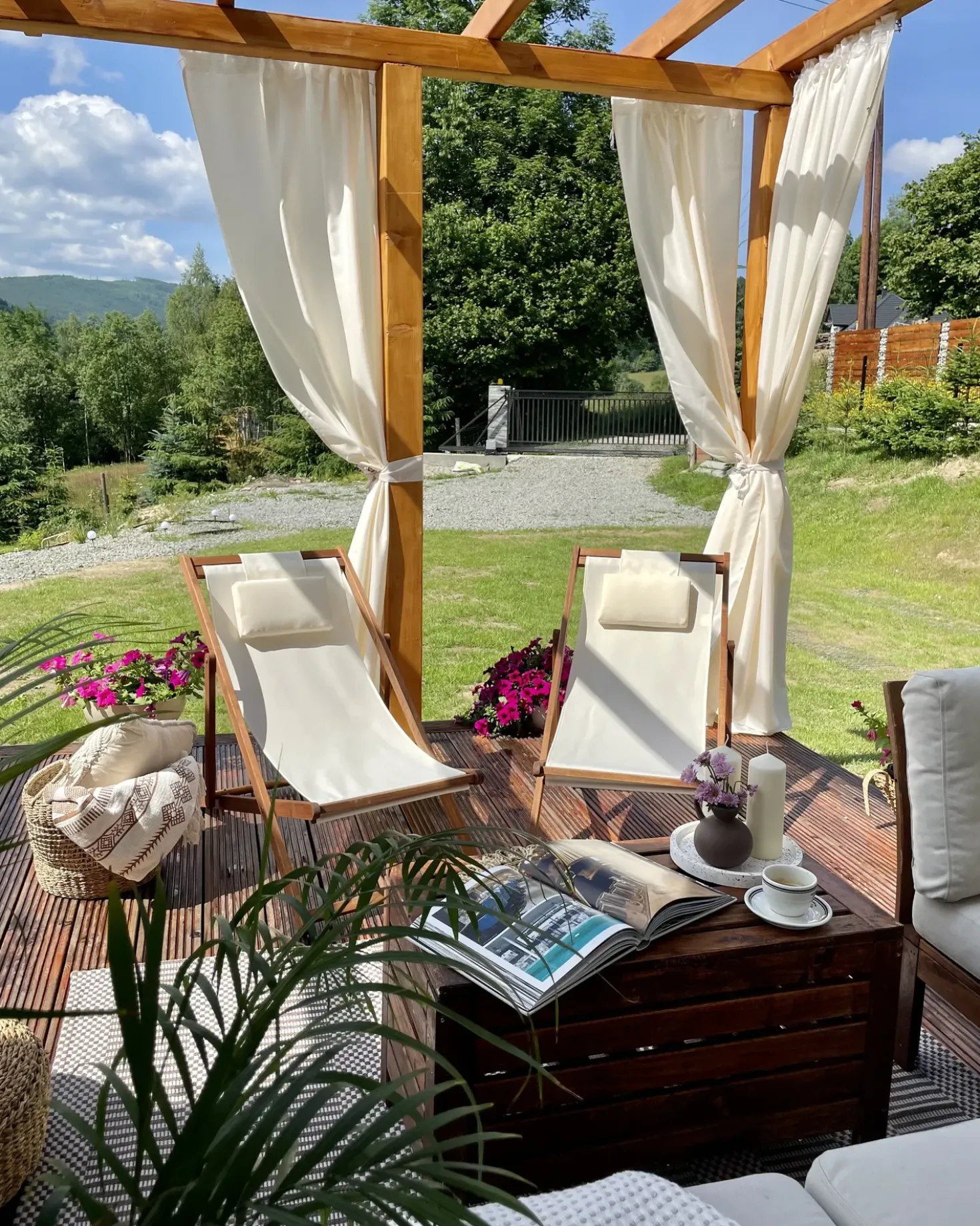 Set di 2 sedie a sdraio pieghevoli AVELLINO con Tessuti di Ricambio Legno d'acacia Marrone scuro