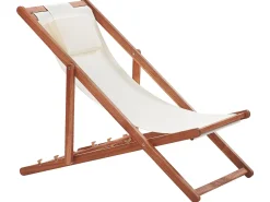 Set di 2 sedie a sdraio pieghevoli AVELLINO con Tessuti di Ricambio Legno d'acacia Marrone scuro
