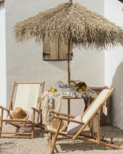 Set di 2 sedie a sdraio pieghevoli ATRANI Bambù Beige chiaro