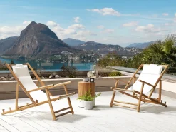 Set di 2 sedie a sdraio pieghevoli ATRANI Bambù Beige chiaro