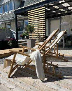 Set di 2 sedie a sdraio pieghevoli ATRANI Bambù Beige chiaro