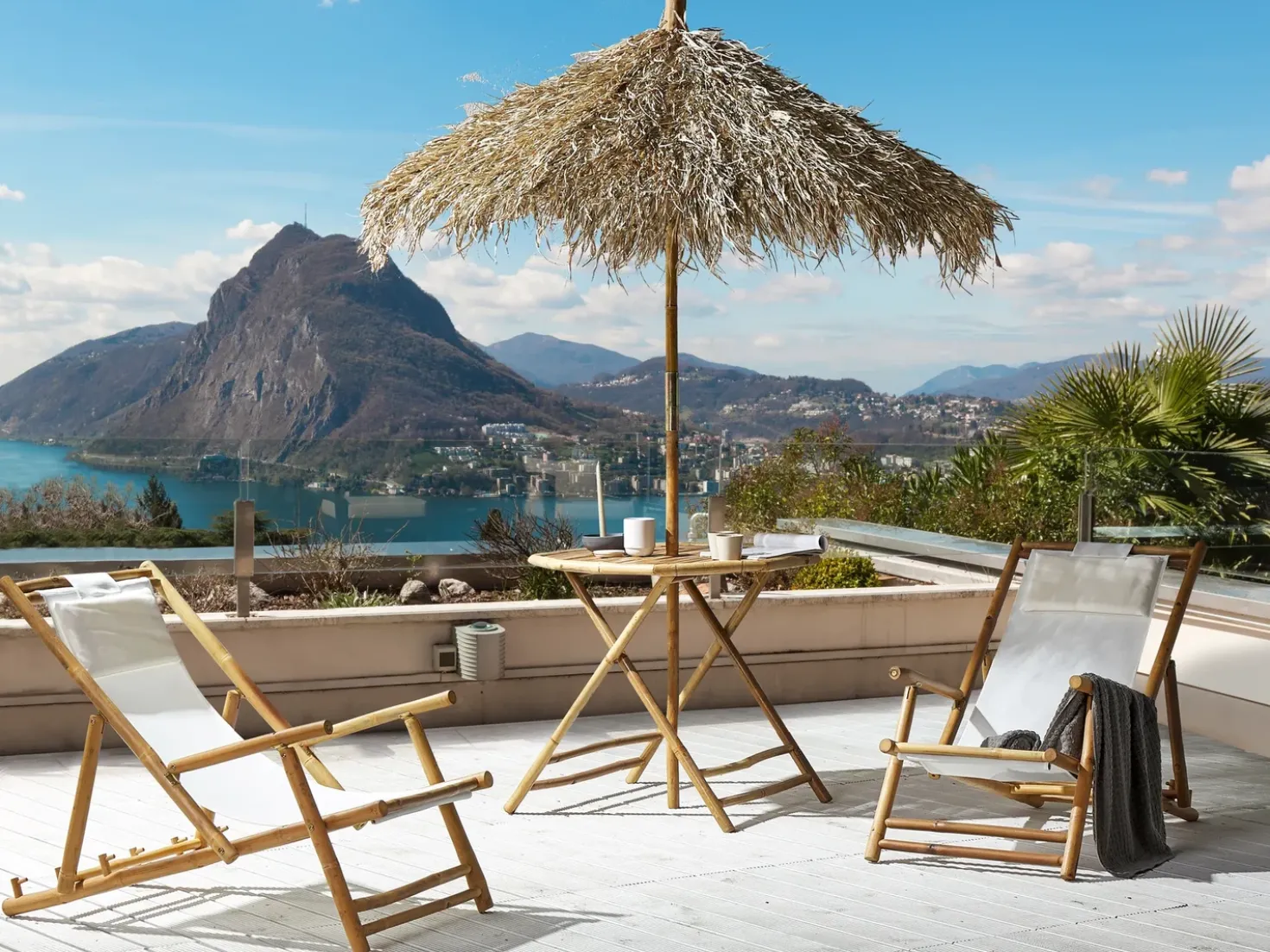 Set di 2 sedie a sdraio pieghevoli ATRANI Bambù Beige chiaro