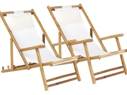 Set di 2 sedie a sdraio pieghevoli ATRANI Bambù Beige chiaro