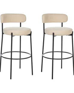 Set di 2 sedie alte ALLISON Bouclé Beige chiaro