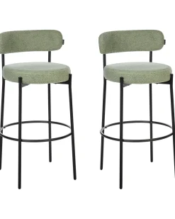 Set di 2 sedie alte ALLISON Bouclé Verde chiaro